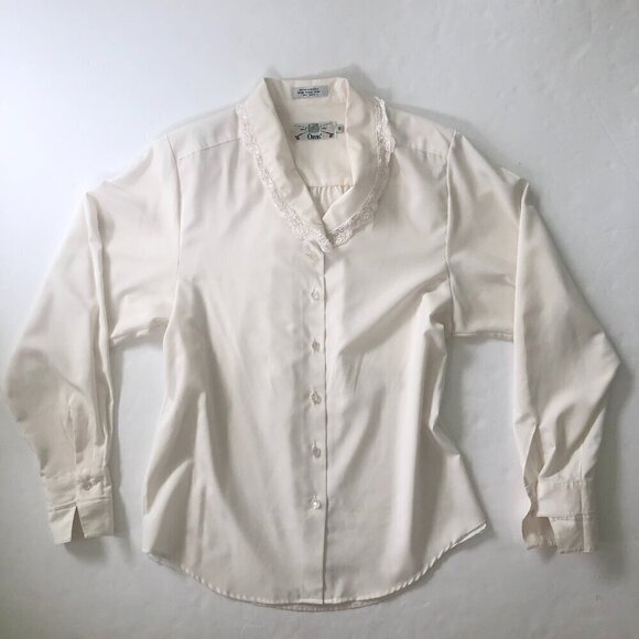 Vintage ORVIS Button Down Shirt Blouse Size 10 Modest Office - Picture 6 of 7